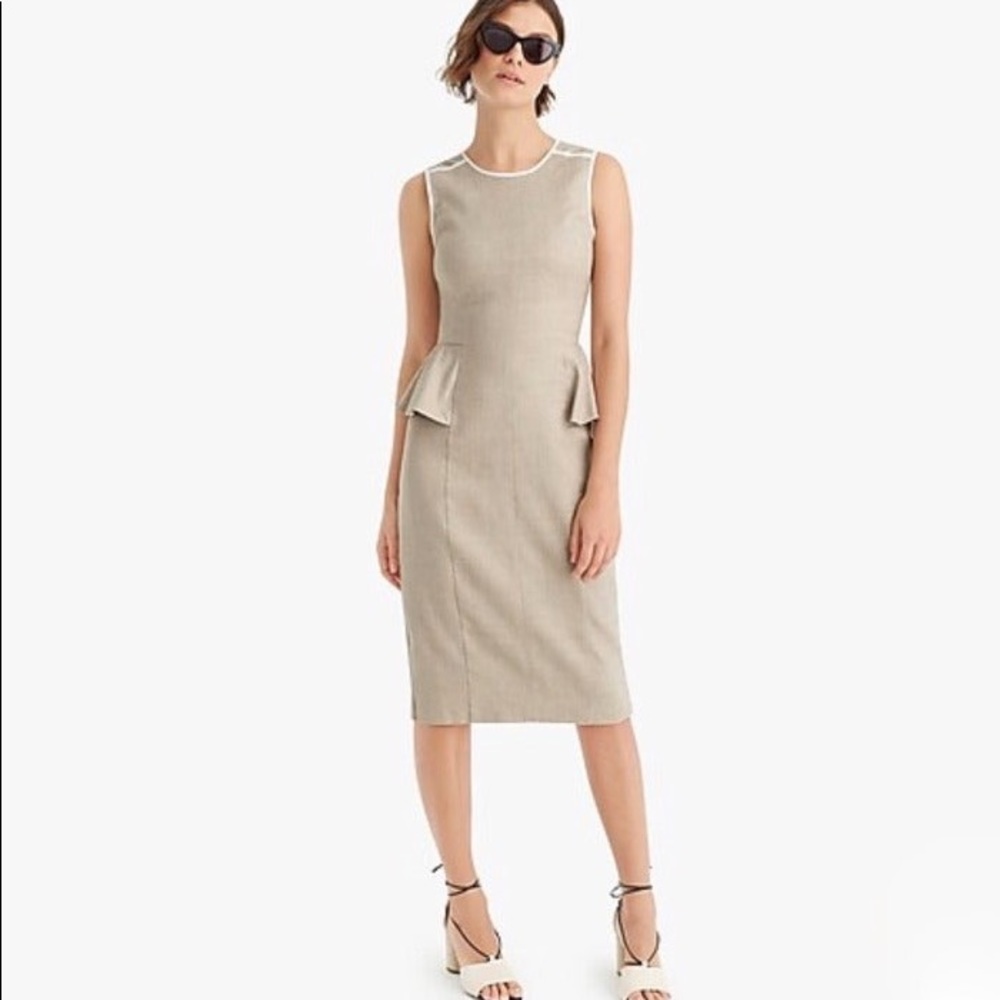 Jcrew linen peplum dress